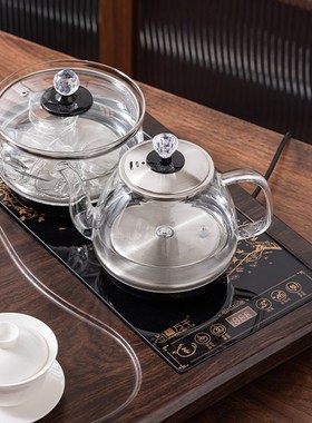 福万千底部全自动上水玻璃电热烧水壶嵌入式茶盘智能烧水主机配件