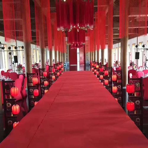 3米*0.6米婚庆加密线帘 婚礼现场背景装饰吊顶圆环白色红色流苏帘