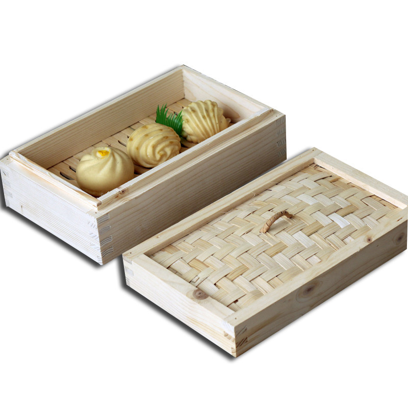 特色特制长方形柳杉木蒸笼木笼屉小笼包子蒸笼 笼屉正方蒸笼 包子