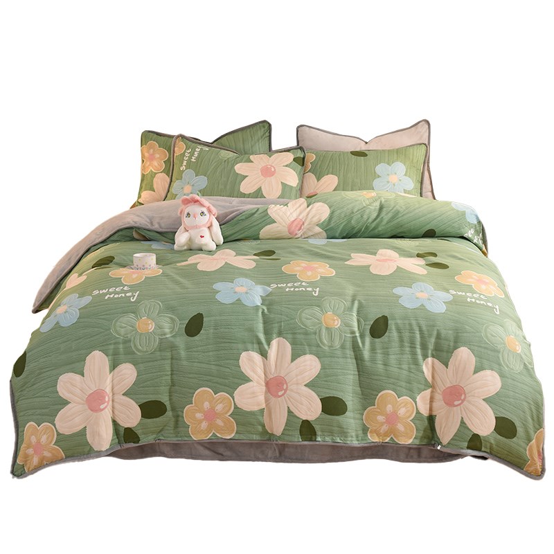 牛奶珊瑚绒被套单件ab面棉加绒220x240cm法兰绒180单面绒被罩冬季