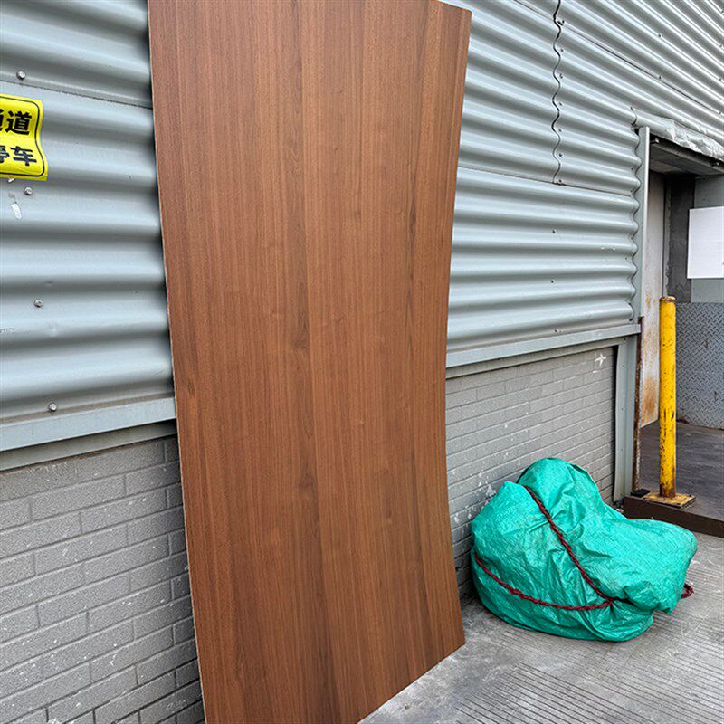 黑胡桃天然实木皮贴面板木饰面墙板超哑UV漆胡桃木纹涂装板饰面板