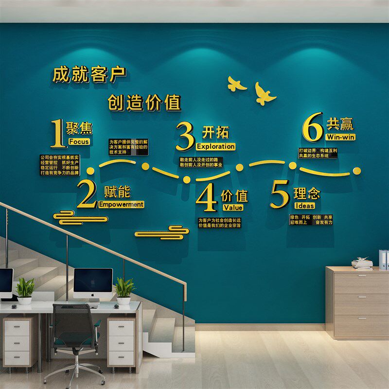 企业文化办公室墙面装饰创意公司背景会议室布置销售励志标语贴纸,家居饰品,文化墙贴,淘宝优惠券,粉丝福利购,淘宝优惠卷