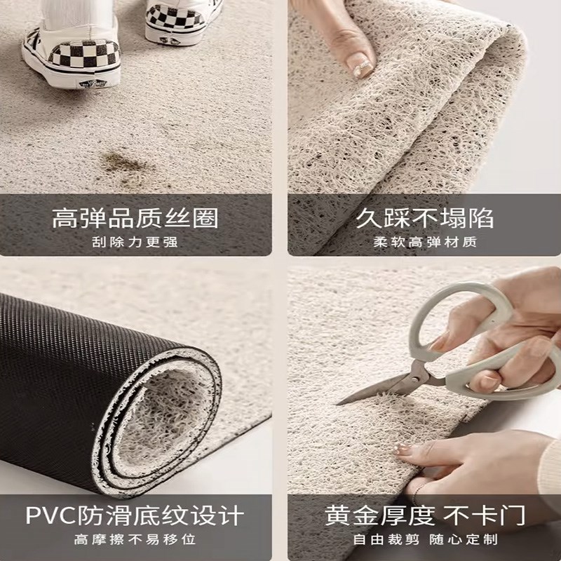 红色入户门地垫防滑垫蹭土丝圈脚垫出入平安门垫别墅门口进门地毯