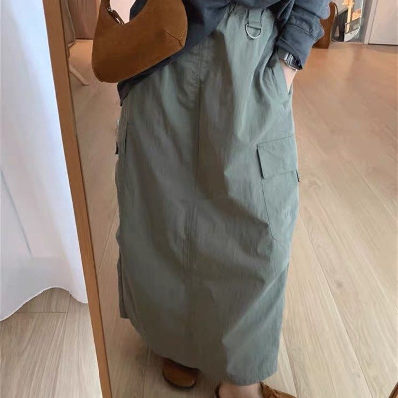 大碗plus定制大码女装微胖工装开叉半身裙夏高腰宽松显瘦中长款裙,女装/女士精品,大码半身裙,淘宝优惠券,粉丝福利购,淘宝优惠卷