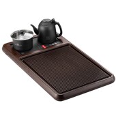 吉谷全自动底部上水电热水壶电木茶盘套装 一体实木茶台大功夫茶具