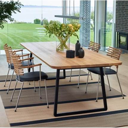 美式loft简约现代铁艺餐桌实木长方形办公桌会议长桌工作台洽谈桌