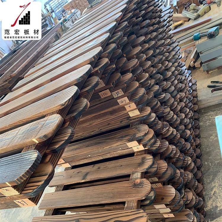 实木木板菜地火烧木碳化防腐木条栅栏樟子花旗松户外地板花园栅栏