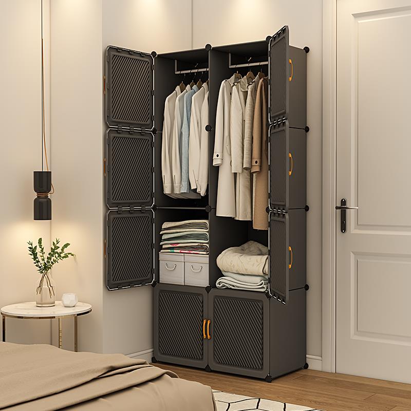 宿舍简易衣柜家用卧室出租房用小型单人塑料衣橱组装儿童收何之章