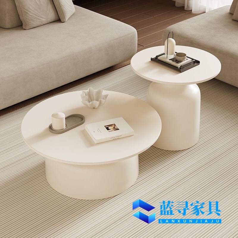 新款岩板奶油风情家用客厅茶几小户型家居组合马提尼可移动小茶几