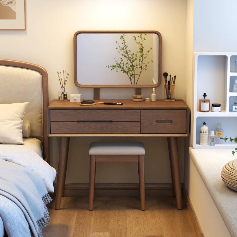 掘素北欧梳妆台实木化妆桌现代简约轻奢高档家用小户型卧室化妆台