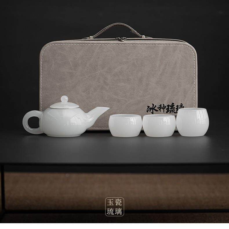 琉璃茶壶单个旅行家用大容量玉瓷泡茶壶过滤功夫冲茶器中式主人杯