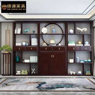 新中式 柜客厅家具 间厅柜 博古架置物收纳落地架子带抽屉储物组合