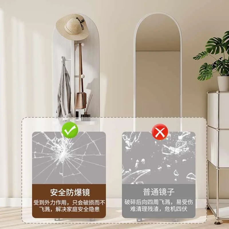 旋转穿衣镜全身落地镜家用卧一镜子挂衣架室体中古风试衣镜新品