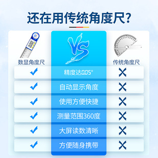 苏测数显角度尺高精度不锈钢角尺工业级量角器万能多功能木工神器