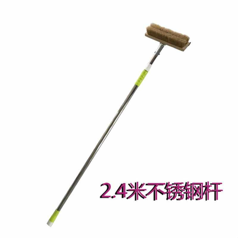 长柄伸缩杆猪鬃毛洗车刷客车公交大货车混凝土车真毛车刷拖把扫把