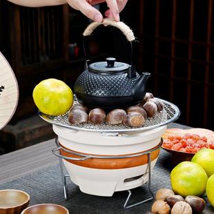 器具全套陶瓷壶烧烤炉碳炉户外煮茶壶 围炉煮茶家用室内烤火炉套装