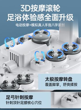 长虹泡脚桶全自动恒温加热足浴器电动按摩洗脚盆家用高深过小腿机