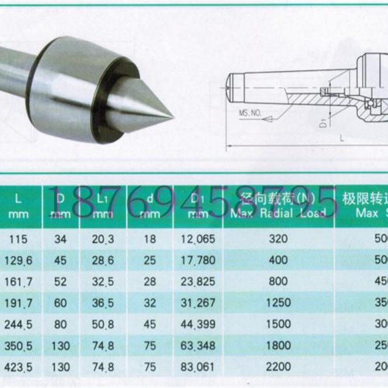 高精精密轻型回转机床顶针 DM311/312/313/314/315