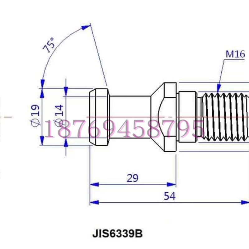 DAT40-A-L-G拉钉SK(JT)40外形 JIS633B 脖长29  23总长54牧野专用