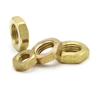 黄铜细牙薄螺母六角细扣扁螺帽GB54螺母细丝细扣螺M母M6*0.75M30*