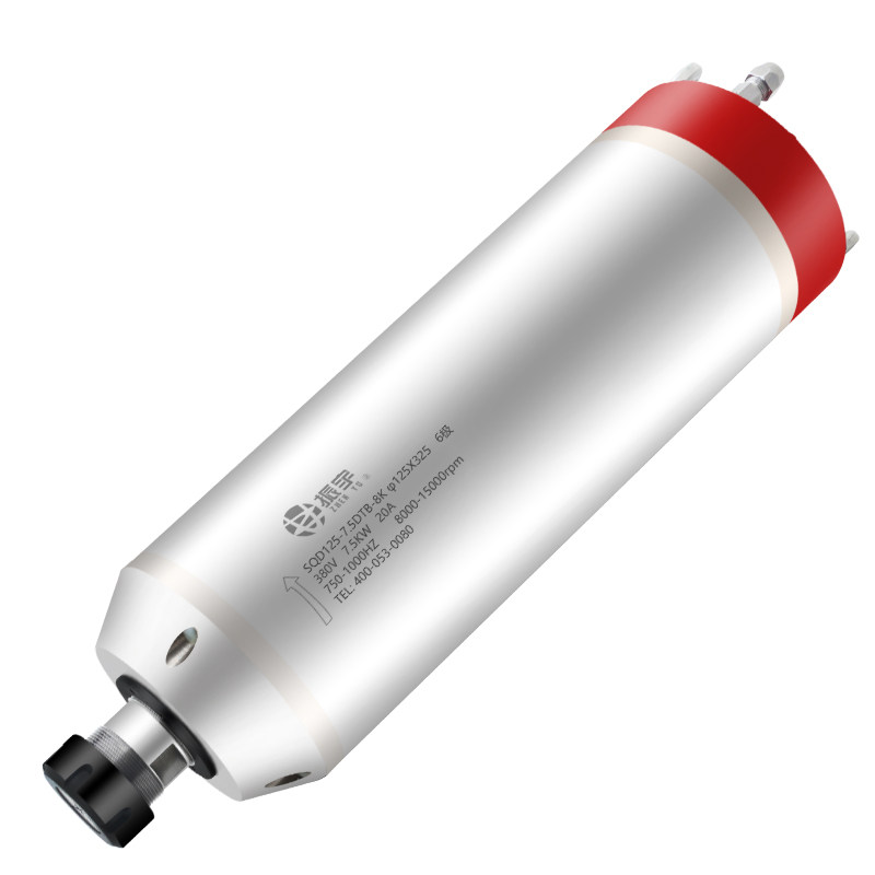 雕刻机配件主轴电机6.5/7.5kw4轴承6极恒功率模具水冷马达雕铣机
