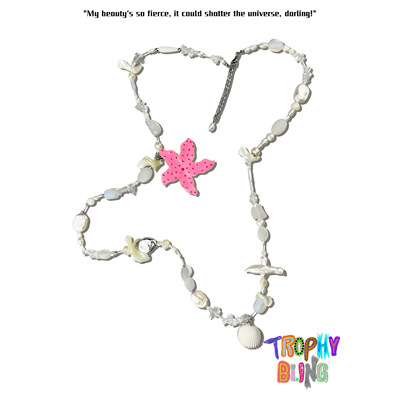 TROPHYBLING丨天然珍珠水晶花朵长项链