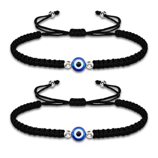 跨境热销恶魔之眼手链女纯手工编织欧美时尚个性情侣手绳