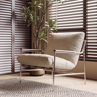 菲卡休闲沙发椅设客厅现代轻奢单人沙发椅可拆洗软包沙发单人椅