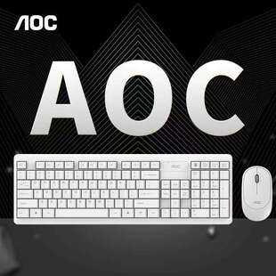 AOC KM200无线黑白色键盘鼠标套装数字电视一体机笔记本电脑