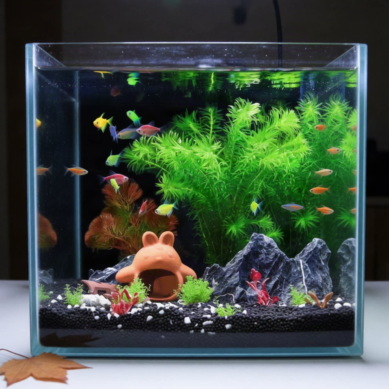 鱼缸里的活水草植物造景套餐真水草蜈蚣草活体懒人增氧阴性绿菊净