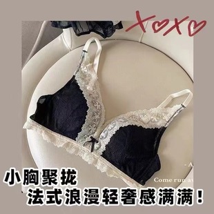 小胸聚拢内衣2022年新款 浪漫轻奢性感蕾丝 爆款 无钢圈文胸法式
