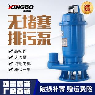 污水泵220v潜水泵三相农业灌溉抽水排污泵泥浆抽粪提升泵家用380v
