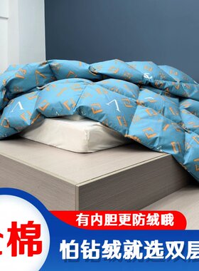 新款全棉双层自充绒羽绒被