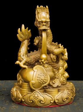 铜盘龙家居摆件生肖龙装饰工艺品居家摆件