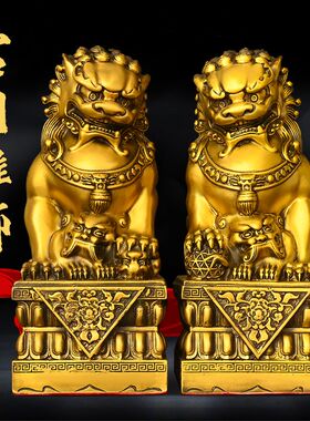 铜狮子摆件一对宫门狮北京狮故宫狮大号门口家居店铺