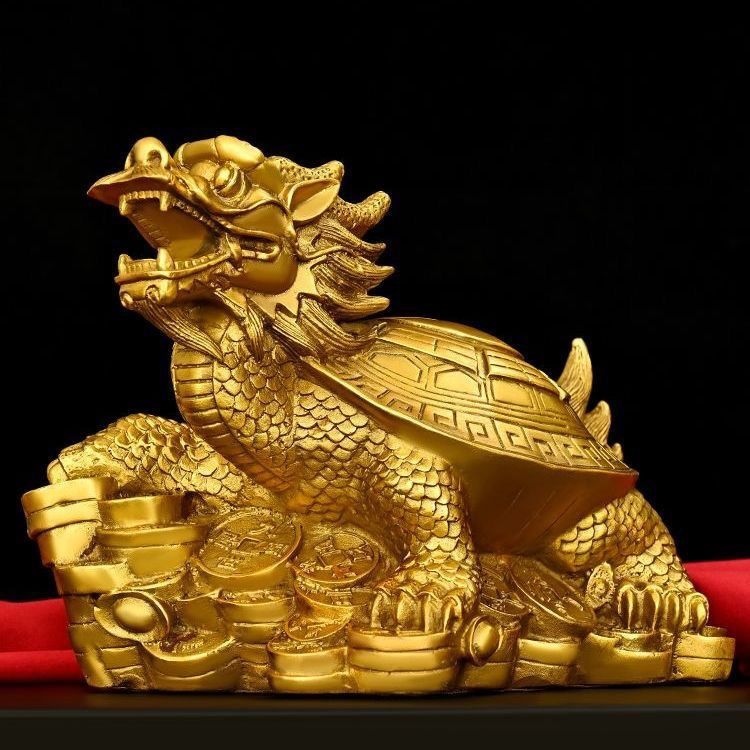 室内室内铜龙龟摆件八卦龙龟龙头龟铜金钱龟家居客厅办公室装饰