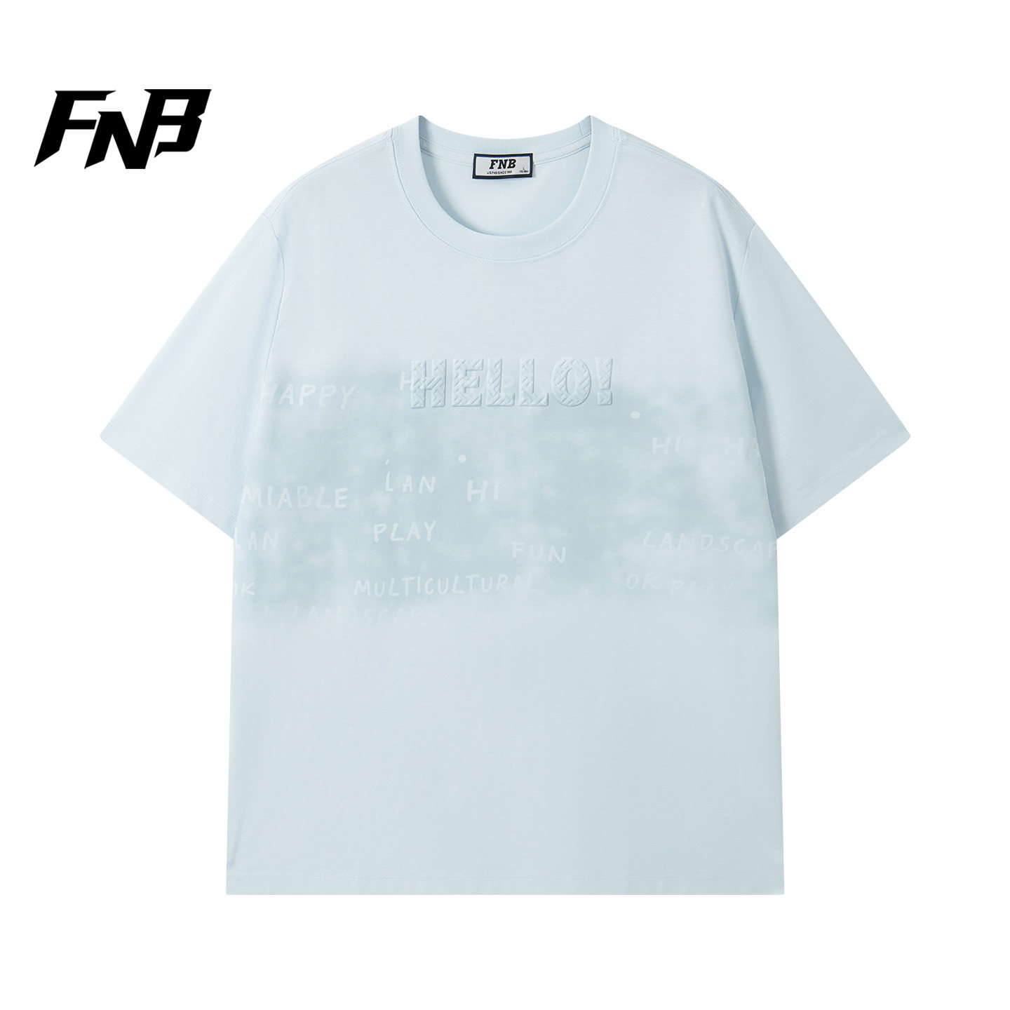 FNB美式街头风短袖T恤男女简约字母印花宽松情侣款上衣高级感