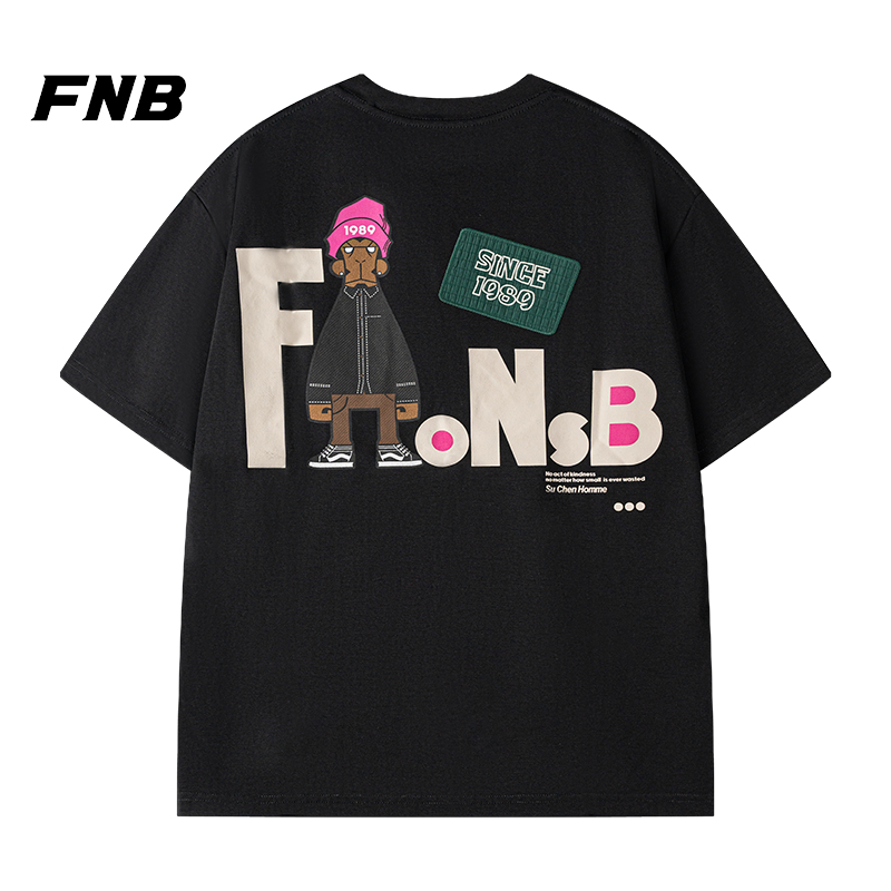 FNB美式卡通印花短袖圆领T恤