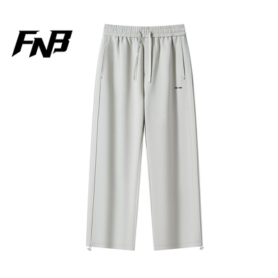 FNB休闲裤男女同款运动户外直筒裤松紧腰长裤抽绳卫裤垂感阔腿秋