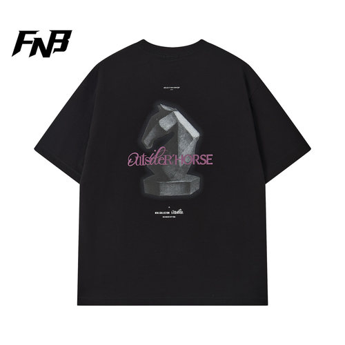 FNB黑色字母印花短袖T恤男女款