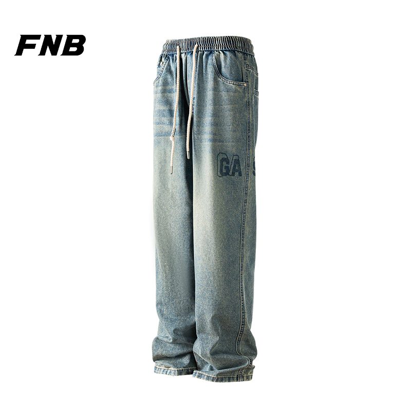 FNB美式潮牌新款宽松直筒牛仔裤