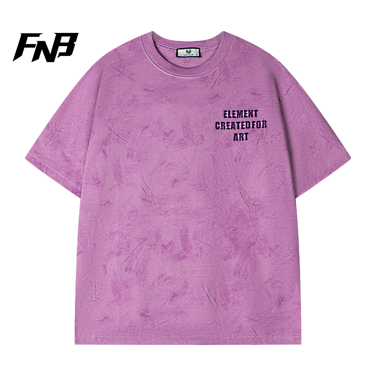 FNB2025夏季薄款男女扎染字母印花T恤美式短袖痞帅潮流高级感半袖
