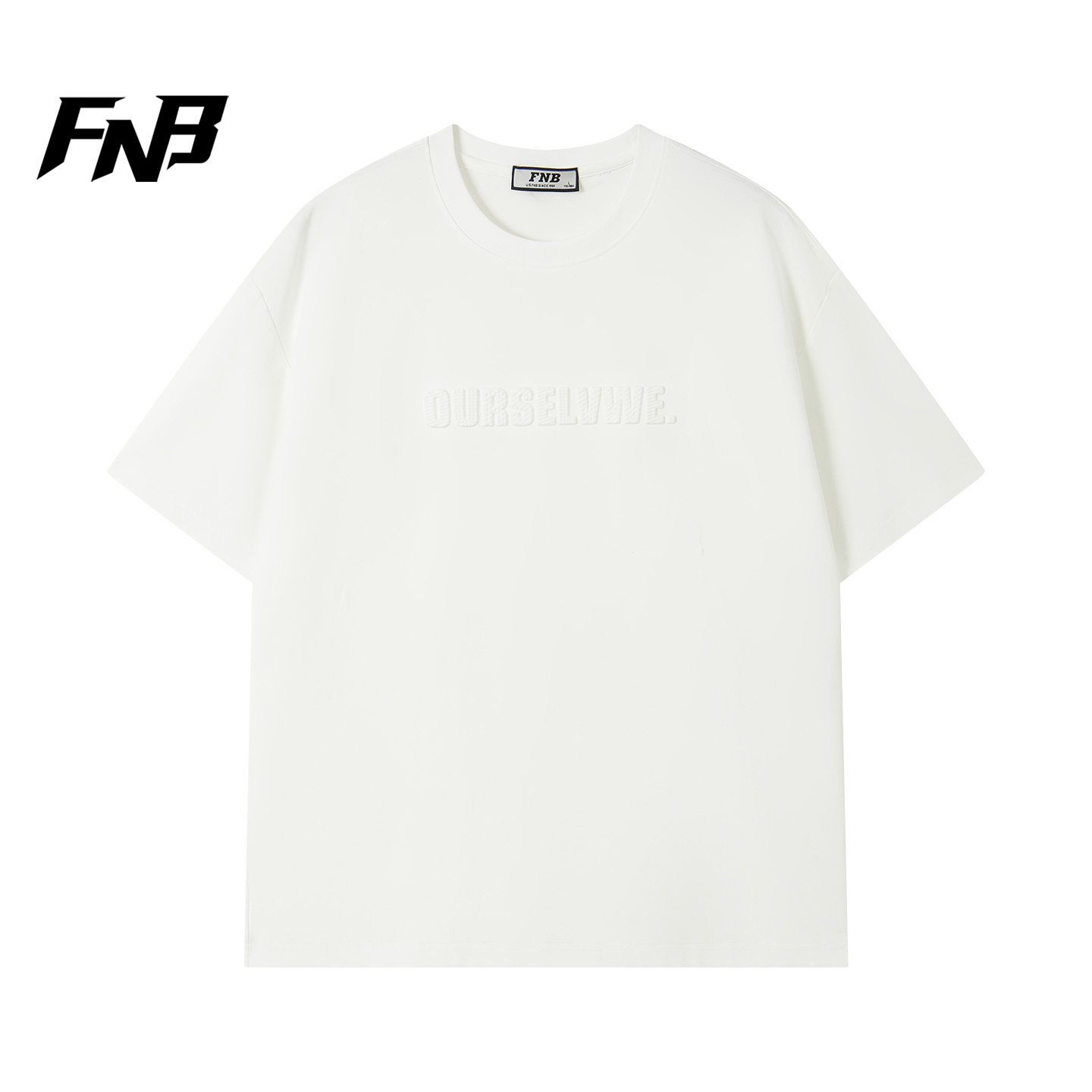 FNB白色短袖字母印花百搭T恤