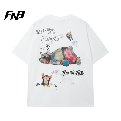 FNB夏季嘻哈卡通宽松短袖T恤