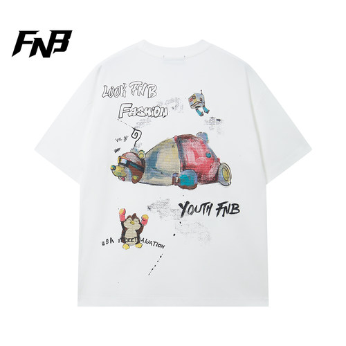 FNB夏季嘻哈卡通宽松短袖T恤