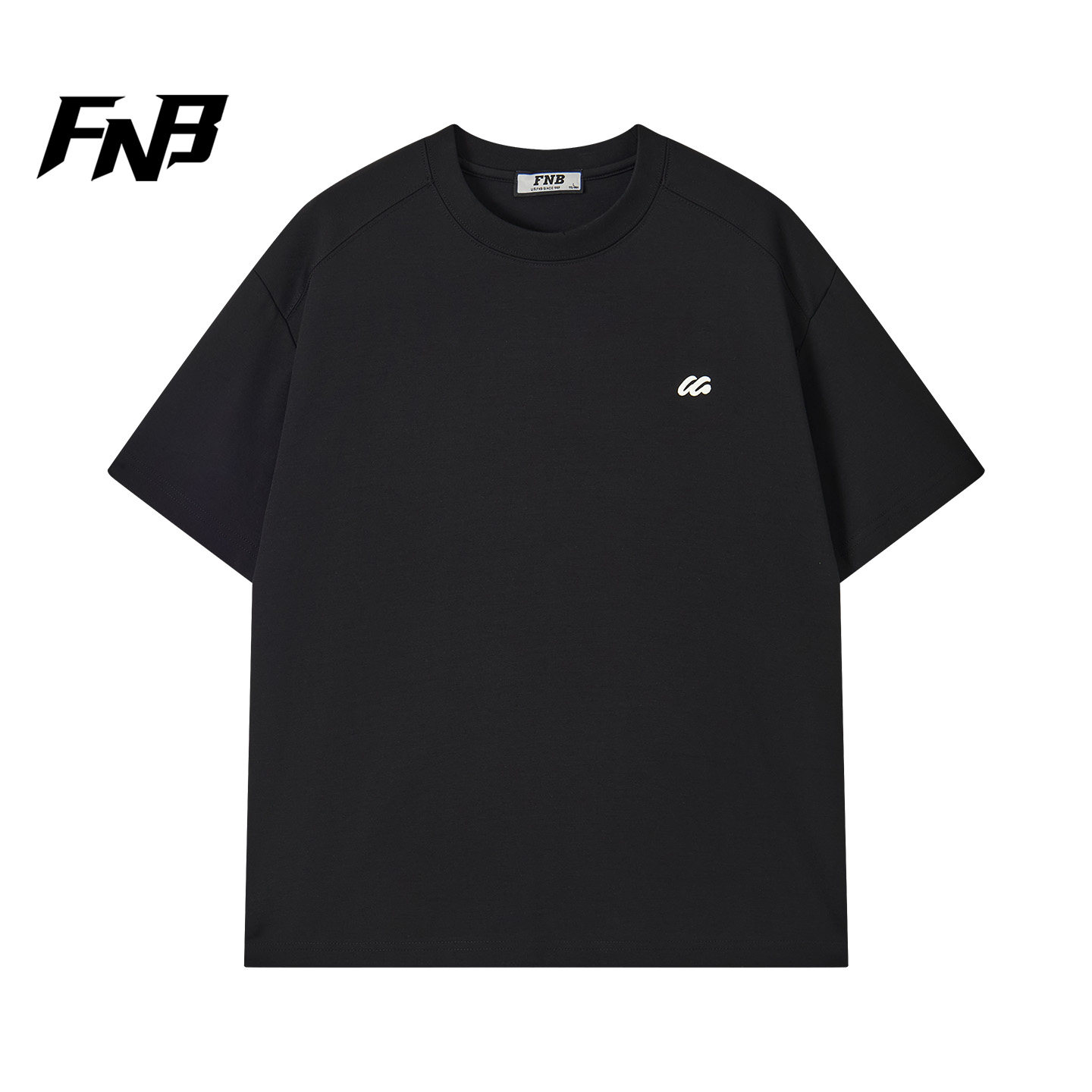 FNB美式街头风短袖T恤男女同款黑色简约宽松百搭休闲上衣