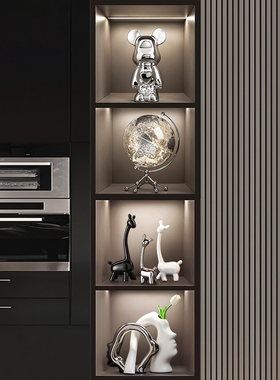 轻奢酒柜装饰品摆件高档家居客厅暴力熊电视餐边柜玄关陶瓷工艺品