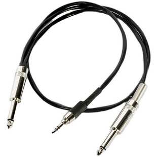 3.5转双6.5音频线一分二转接头6.35mm大二芯连调音台功放转接线