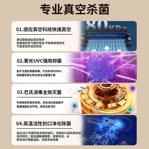 全自动抽真空小型家用真空封口机食品包装保鲜机器压缩2024新款05