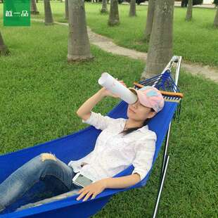 越南进口折叠支架吊床 室内户外吊网床 单双人月亮床吊椅秋千包邮